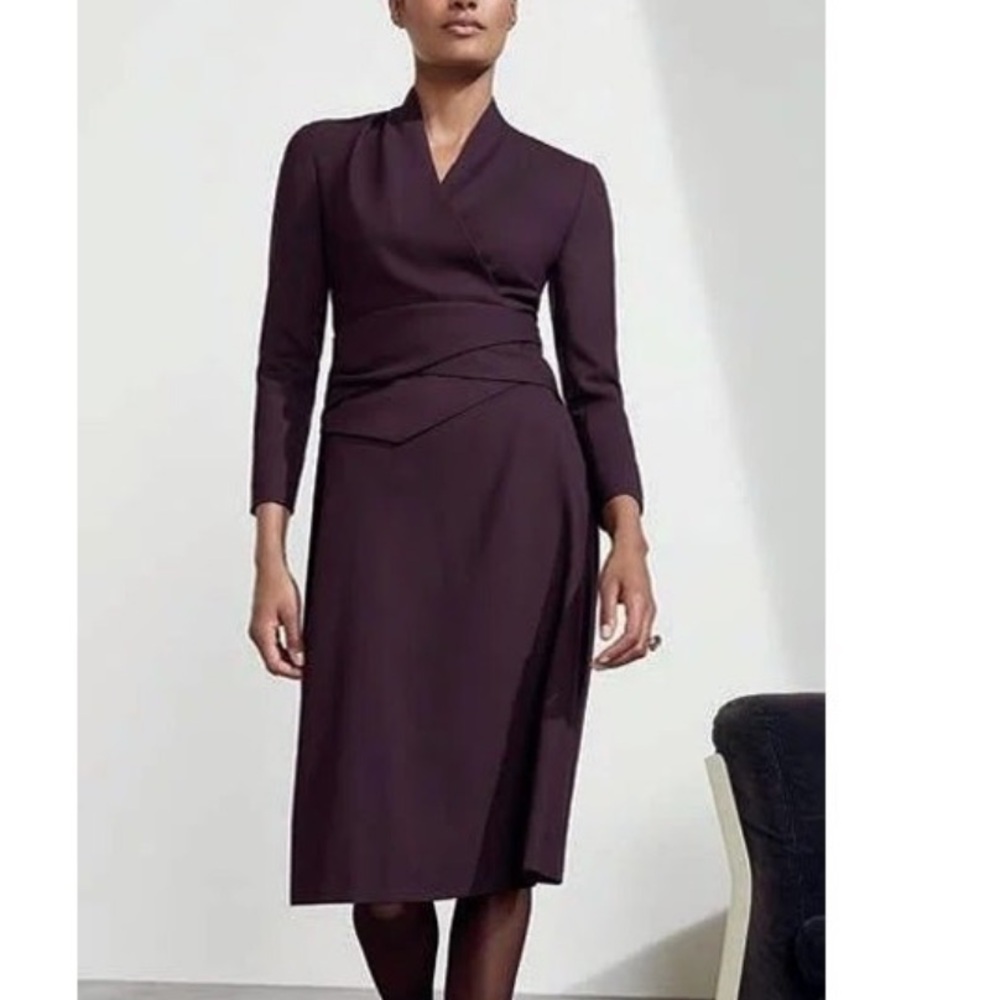NWT The Fold London Westbury Dress Burgundy US 2